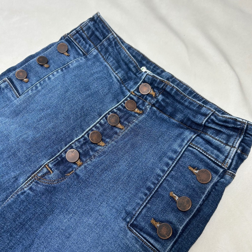J Brand Natasha High Rise Skinny Jeans Equalize Blue Sailor Button Size 27
